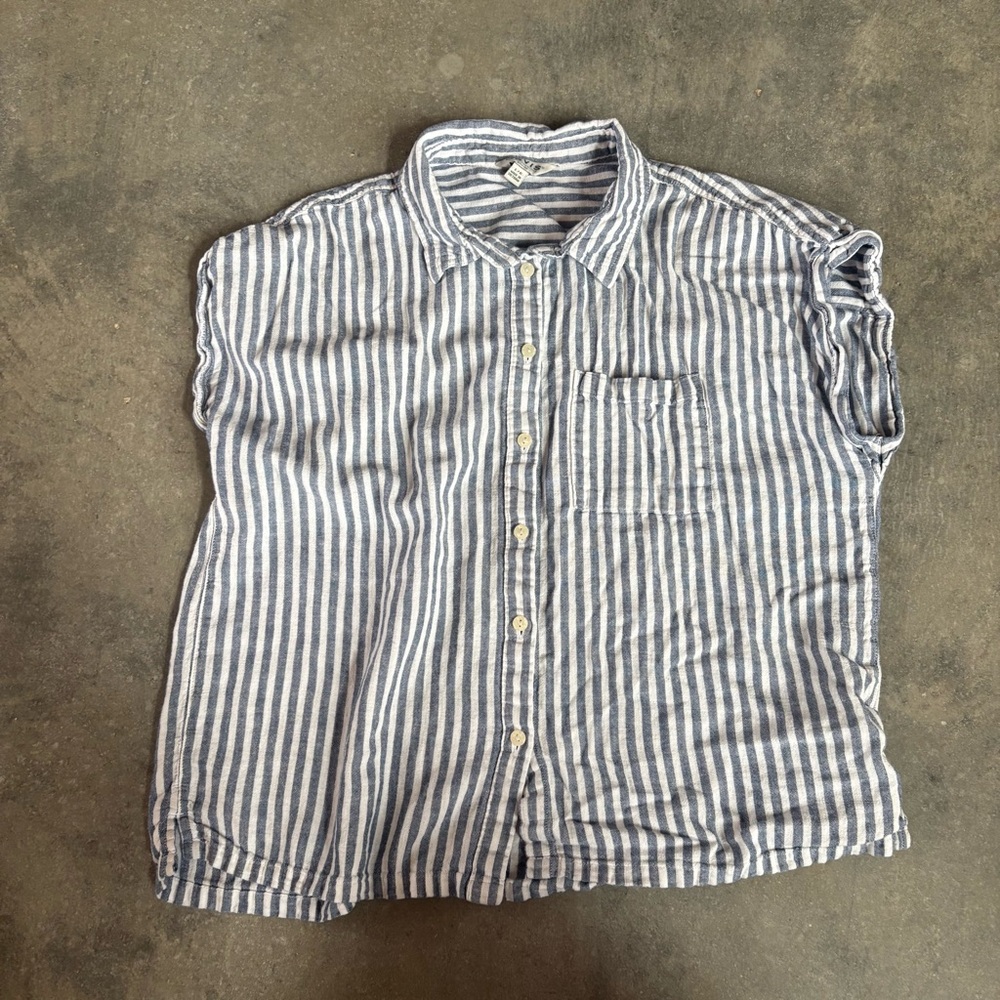 Blue and White Striped Shirt